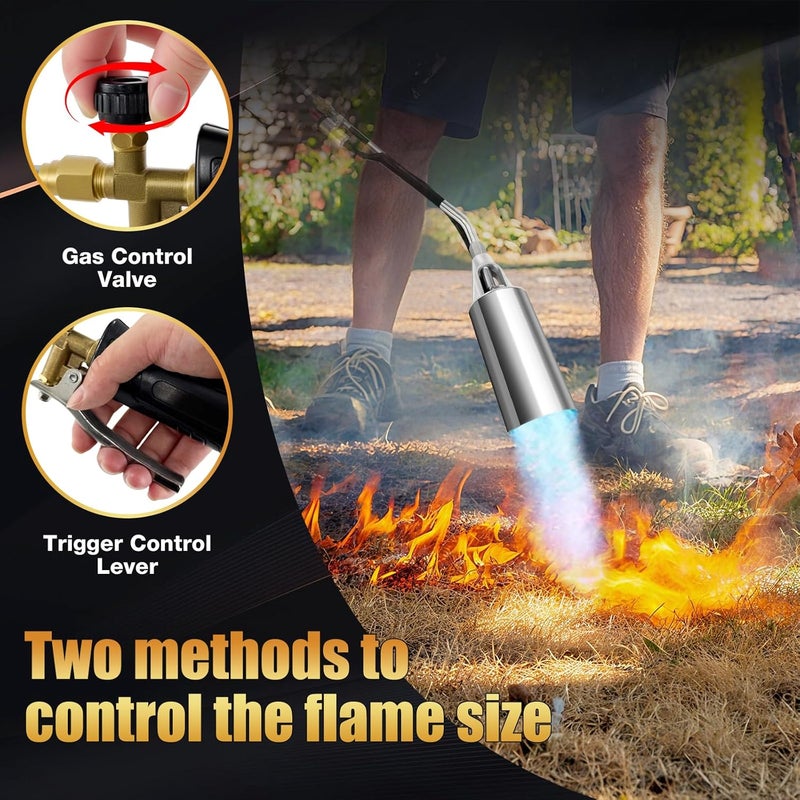 Loyala Weed Torch with Self Igniter, 1,800,000 BTU Propane Torch Weed Burner with 11.5FT Hose, High Output Blow Torch for Weed, Flame thrower for Weeding, Roof Asphalt, Melting Snow, Road Marking, BBQ - Image 3